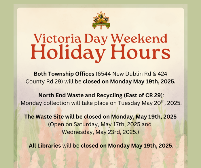 Victoria Day Weekend Holiday Hours