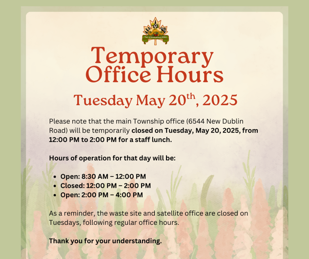 Temporary Office Hours Notice